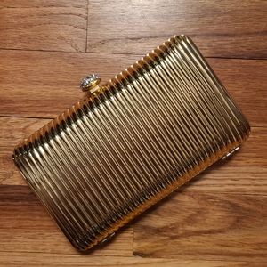 Gold Clamshell clutch